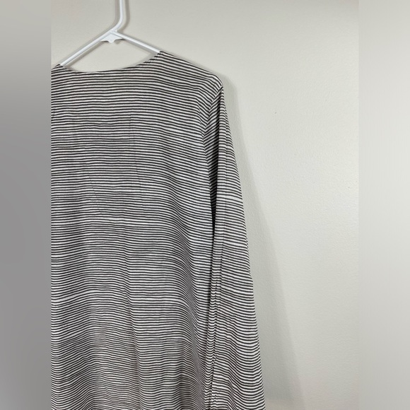 SeeDesign Women's Striped Gray and White Dress Long Sleeve Summer Cotton Size L - Picture 13 of 16